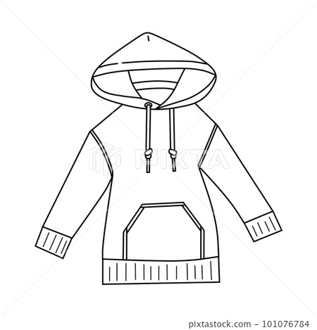 Hoodie (hoodie) line drawing 101076784