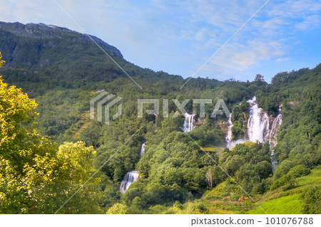 Norway waterfall mountain landscape 101076788