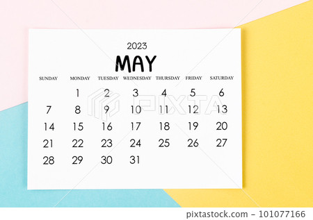 The May 2023 Monthly calendar on beautiful background. The May 2023 Monthly calendar on beautiful background. 101077166