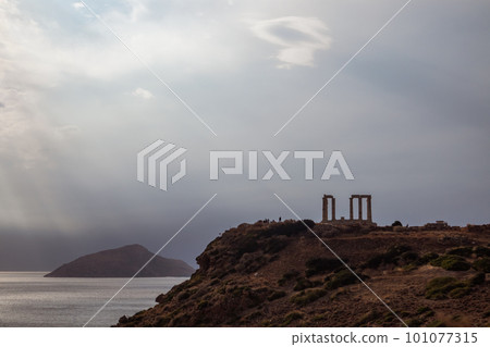 Temple of Poseidon at Cape Sounion, travel Greece 101077315