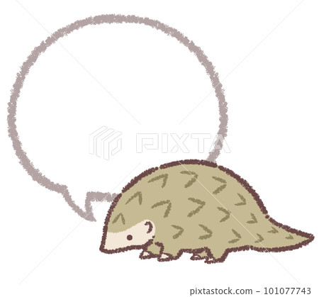 穿山甲和語音氣泡線描 穿山甲和語音氣泡線描 101077743