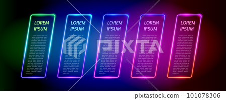 Abstract Colorful Rhomboid Neon Frames Set Abstract Colorful Rhomboid Neon Frames Set 101078306