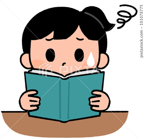 Girl reading a book (Moyamoya) 101078775