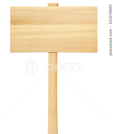 Old wooden sign isolated on white background 101079005
