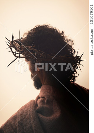Christ Portrait with crown of thorns 101079101
