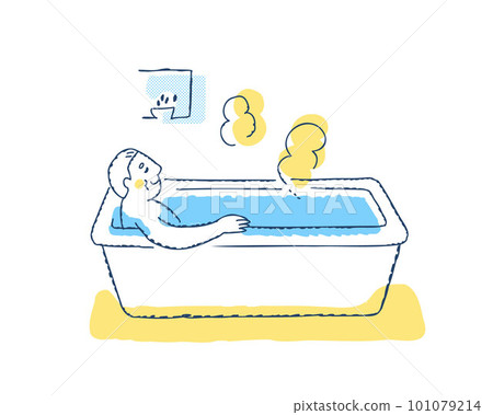 Senior man relaxing in bath Senior man relaxing in bath 101079214