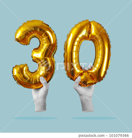 number-shaped balloons forming the number 30 101079366