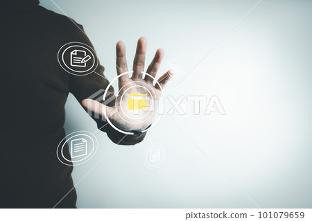 Document Management System (DMS), Online document database management, Organization document Organized, automated processes to manage files, ERP enterprise efficient, business technology. 101079659