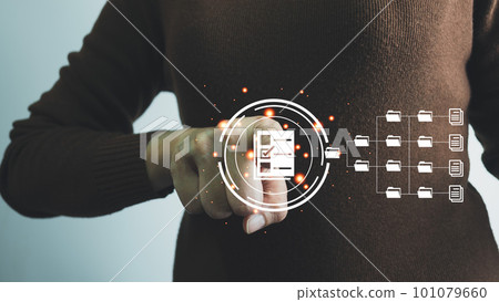 Document Management System, Online document database management, Organization document Organized, automated processes to manage files, ERP enterprise efficient, business technology. 101079660