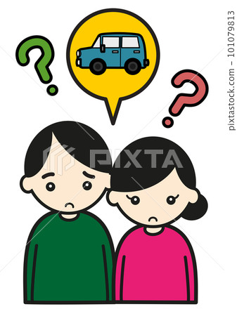 couple wondering about car couple wondering about car 101079813