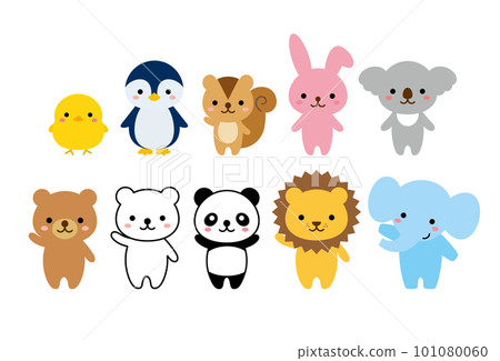 Kindergarten cute animal full body icon 101080060