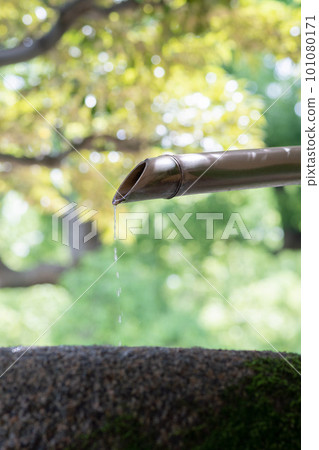 Shishiodoshi in the forest Shishiodoshi in the forest 101080171