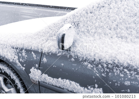 The car is a completely covered snow The car is a completely covered snow 101080213