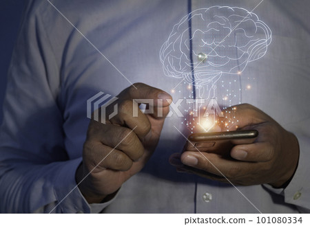 Hand use mobile phone and human head with line brain network technology for global.Data in the global computer social.Digital data,ai,science.Vector Technology background and Artificial intelligence. Hand use mobile phone and human head with line brain network technology for global.Data in the global computer social.Digital data,ai,science.Vector Technology background and Artificial intelligence. 101080334