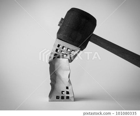 毀壞建築物、房地產、性能不良、老化、錘擊和處置建築物、公寓、拆除、重建 101080335