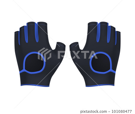 Sport glove isolated vector image. Protection wear for motorcycle or bicycle. Clipart for motorbike gear. Protective cloth for training, Wear for arm or hand. Exercise equipment. Safety accessory. 101080477