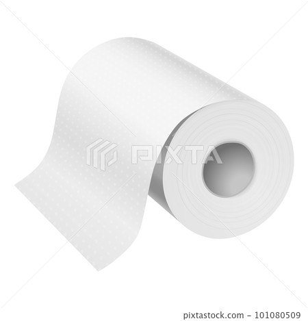 Realistic vector image of paper towel. Mockup or closeup of blank sanitary object. Hygienic item close or mock up. Photorealistic or 3d roll of tissue. Hand utility or bath accessories. Restroom sheet Realistic vector image of paper towel. Mockup or closeup of blank sanitary object. Hygienic item close or mock up. Photorealistic or 3d roll of tissue. Hand utility or bath accessories. Restroom sheet 101080509