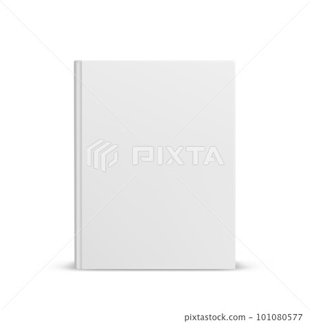 Front view on book cover. Vector template for hardcover or softcover of literature. Clean mockup or closeup of front page. Promotional materials and paper typography, print and write, read, education. 101080577