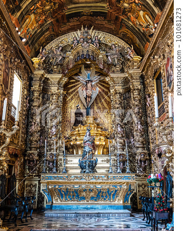 Interior of Church of Ordem Terceira de Sao Francisco da Penitencia at City of Rio de Janeiro, Brazil 101081273
