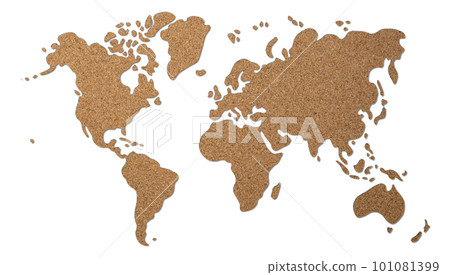 World map cork wood texture World map cork wood texture 101081399