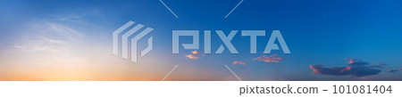 Twilight panorama sky background with colorful cloud in dusk. 101081404