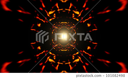 Symmetrical Pattern Fire Color Line Art Background Symmetrical Pattern Fire Color Line Art Background 101082498
