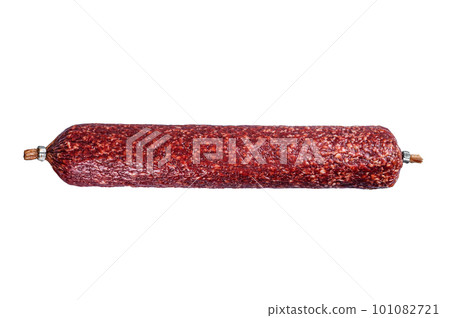 Dry salami sausage. Isolated on white background. 101082721