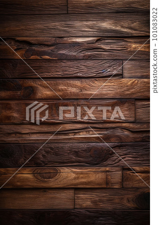 Dark wooden texture. Rustic three-dimensional wood texture. Wood background. Modern wooden facing background 101083022
