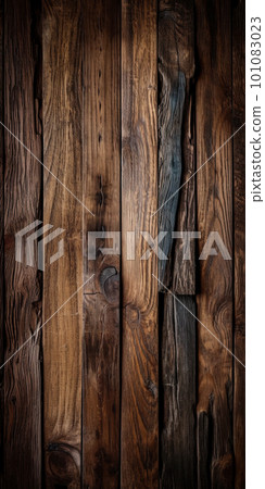 Dark wooden texture. Rustic three-dimensional wood texture. Wood background. Modern wooden facing background 101083023
