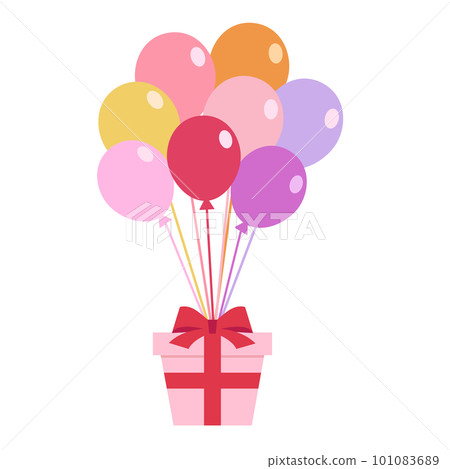 Bundled balloons and gift boxes Bundled balloons and gift boxes 101083689
