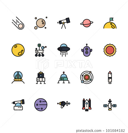 Space icons. Space icon set. Vector illustration. Space icons. Space icon set. Vector illustration. 101084182
