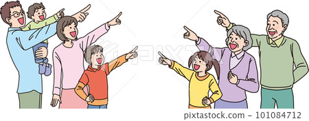 瞄準_指點_家人_顏色_笑臉_5人指點中間 101084712