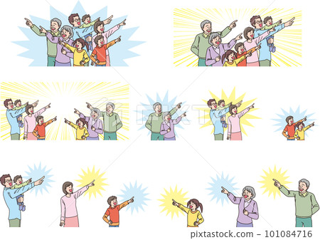 瞄準_指向_家人_微笑表情_背景色設置 101084716