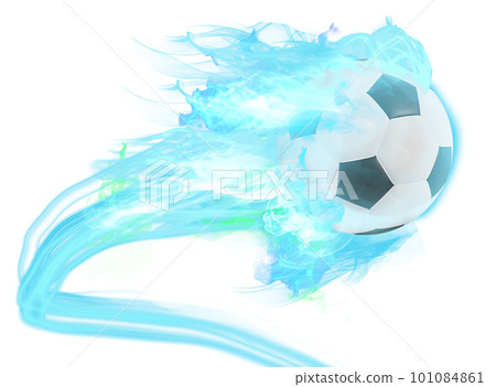 Soccer ball wrapped in pale flame and smoke_Background transparent Soccer ball wrapped in pale flame and smoke_Background transparent 101084861