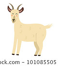 Cute goat in cartoon style isolated element. Farm animal elementGoat, farm, animal, horn, cute, funny, element, object, isolated, doodle, cartoon, flat, print, white, background, design, graphic 101085505