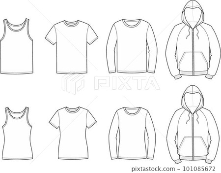 Mens and womens casual clothes set. 101085672