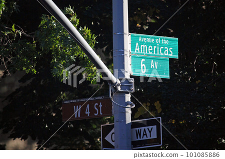 Green East 12th Street and University Place traditional sign in Midtown Manhattan in New York City traditional sign in Midtown Manhattan 101085886