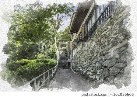 Watercolor-style Wakayama Kimiidera precincts Wakayama City, Wakayama Prefecture 101086606