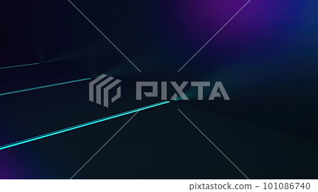 Night club interior neon lights. 3d render for laser show. Fluorescent vivid colors background. Neon corridor background. Light abstract futuristic design. Led lights backdrop. 101086740