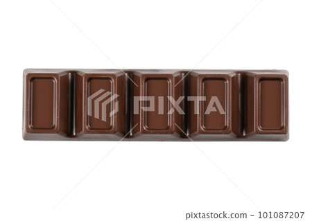 Dark chocolate isolated on a white background. Top view 101087207