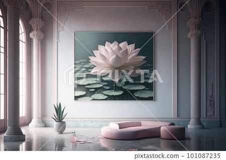 A modern lounge with a lotus flower concept A modern lounge with a lotus flower concept 101087235