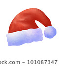 santa claus red hat. watercolor hand drawn illustration 101087347