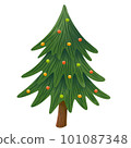 christmas tree watercolor style hand drawing 101087348