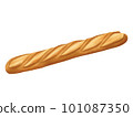 loaf of bread. Hand drawn watercolor baguette french bread painting. Daily fresh organic pastries products. Vintage watercolor illustration for bakery or cafe, card, poster, banner 101087350