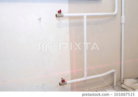Overlap of water in the radiator pipe during repair. Heating off. Repair concept Overlap of water in the radiator pipe during repair. Heating off. Repair concept 101087515