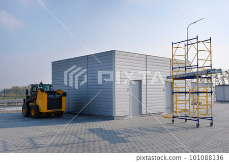 Modern factory warehouses and outdoor equipment. Forklift Modern factory warehouses and outdoor equipment. Forklift 101088136