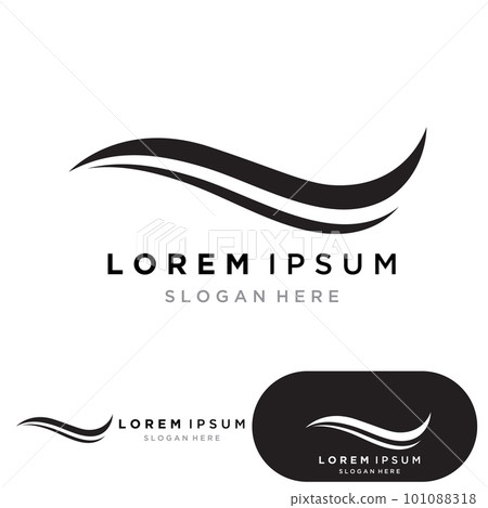 Water wave logo template icon vector illustration design. Wave In Circle Shape 101088318