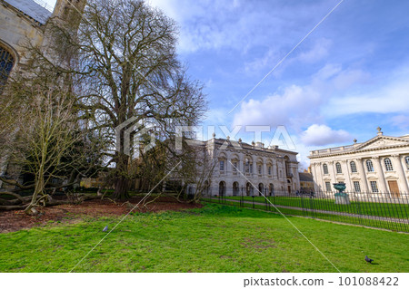 Beautiful University building and yard in Cambridge, UK Beautiful University building and yard in Cambridge, UK 101088422