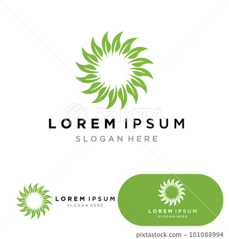 Eco Energy Vector Logo with leaf symbol. Green color with flash or thunder graphic. Nature and electricity renewable.. Eco Energy Vector Logo with leaf symbol. Green color with flash or thunder graphic. Nature and electricity renewable.. 101088994