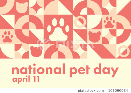National Pet Day. April 11. Holiday concept. Template for background, banner, card, poster with text 101090084